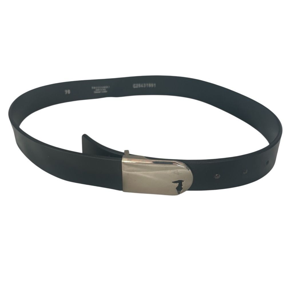 Authentic Trussardi Genuine Leather Belt Black Size 70 - Made in Italy
